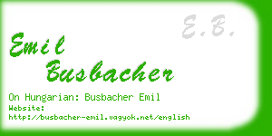 emil busbacher business card